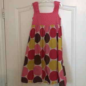 Mini Boden Sleeveless cotton polka dot dress.